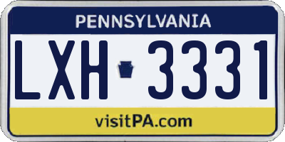 PA license plate LXH3331