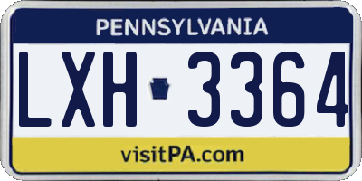 PA license plate LXH3364