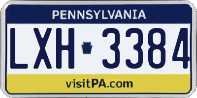 PA license plate LXH3384