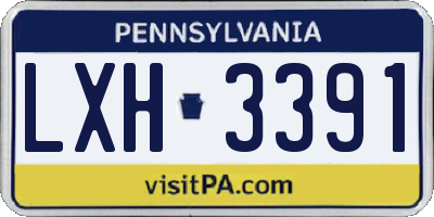 PA license plate LXH3391