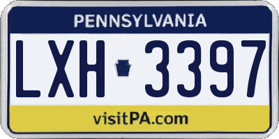 PA license plate LXH3397