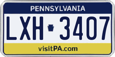PA license plate LXH3407