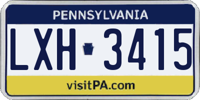 PA license plate LXH3415