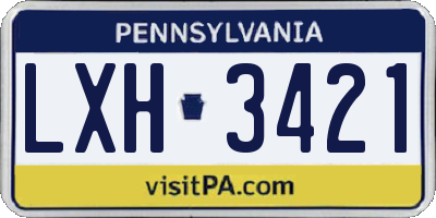 PA license plate LXH3421