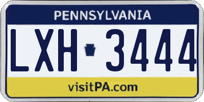 PA license plate LXH3444