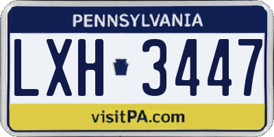 PA license plate LXH3447
