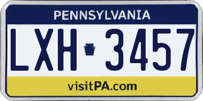 PA license plate LXH3457