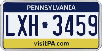 PA license plate LXH3459