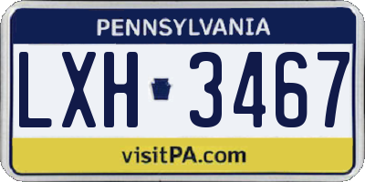 PA license plate LXH3467