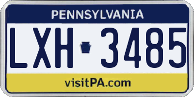 PA license plate LXH3485