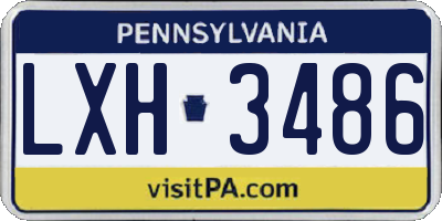 PA license plate LXH3486