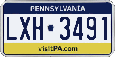 PA license plate LXH3491