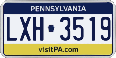 PA license plate LXH3519