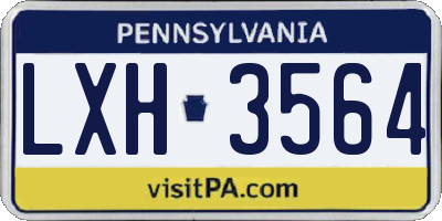 PA license plate LXH3564