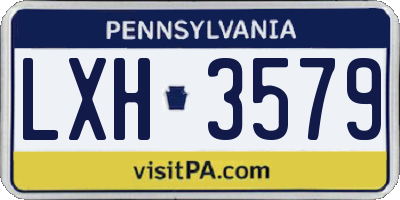 PA license plate LXH3579