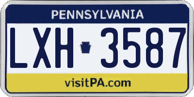 PA license plate LXH3587