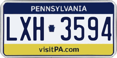PA license plate LXH3594