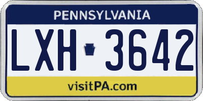 PA license plate LXH3642