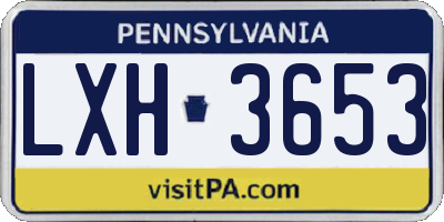 PA license plate LXH3653