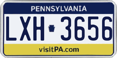 PA license plate LXH3656