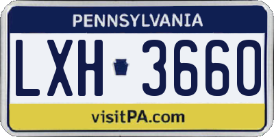 PA license plate LXH3660