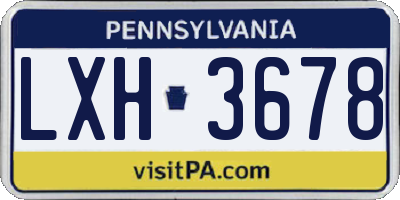 PA license plate LXH3678