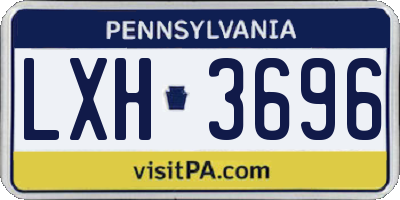 PA license plate LXH3696