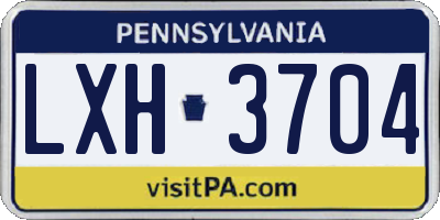 PA license plate LXH3704