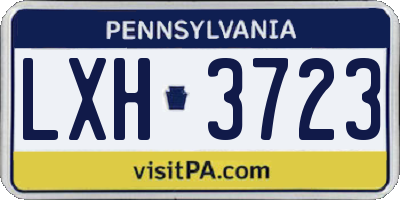 PA license plate LXH3723