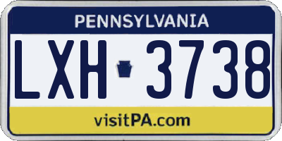 PA license plate LXH3738
