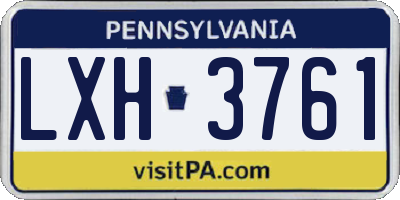 PA license plate LXH3761