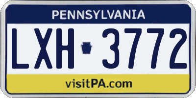 PA license plate LXH3772