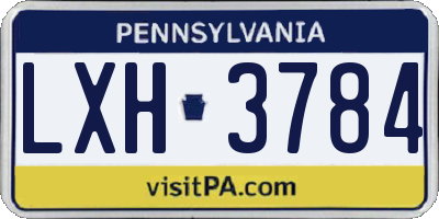 PA license plate LXH3784