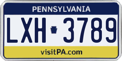 PA license plate LXH3789