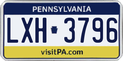 PA license plate LXH3796
