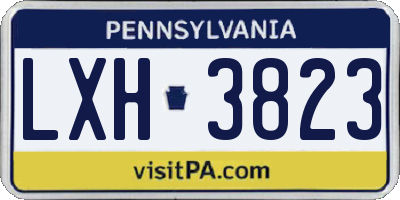 PA license plate LXH3823
