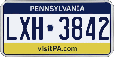 PA license plate LXH3842