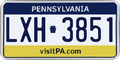 PA license plate LXH3851
