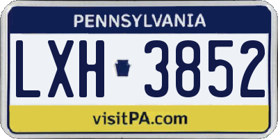 PA license plate LXH3852