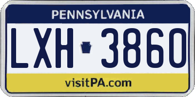PA license plate LXH3860