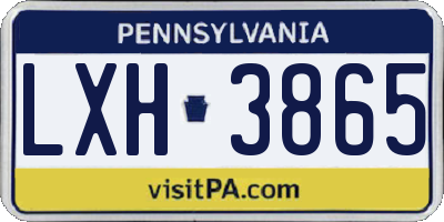 PA license plate LXH3865
