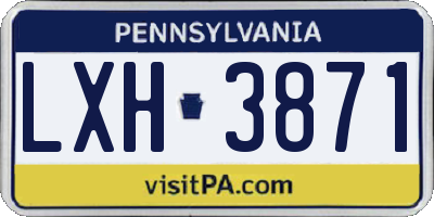 PA license plate LXH3871