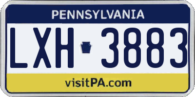 PA license plate LXH3883