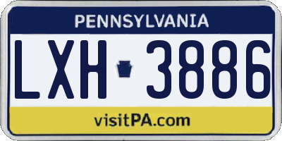 PA license plate LXH3886