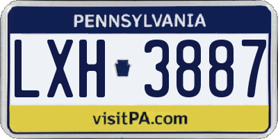 PA license plate LXH3887