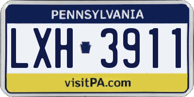 PA license plate LXH3911