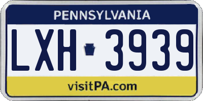 PA license plate LXH3939