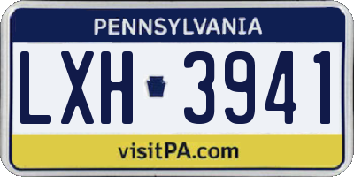 PA license plate LXH3941