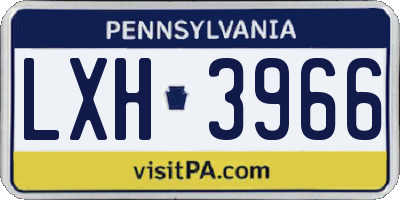 PA license plate LXH3966