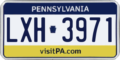 PA license plate LXH3971